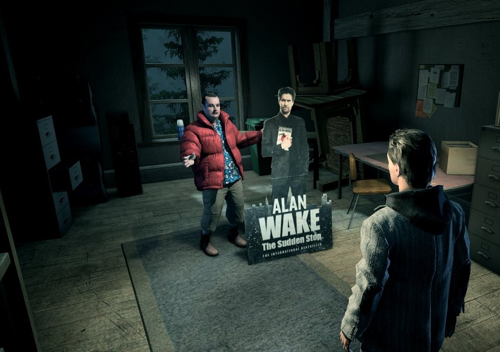 Alan Wake mirando a Barry